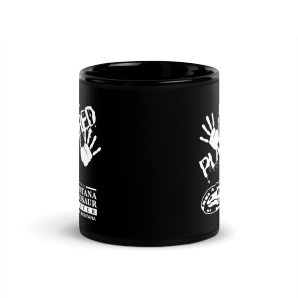 "I Got Plastered at the Montana Dinosaur Center" Black Glossy Mug - Image 3