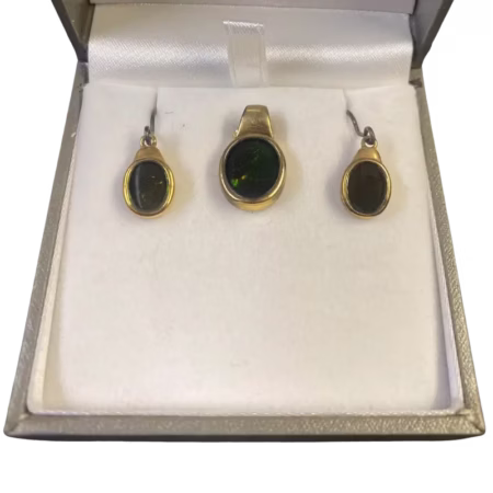 Ammolite Pendant and Earrings