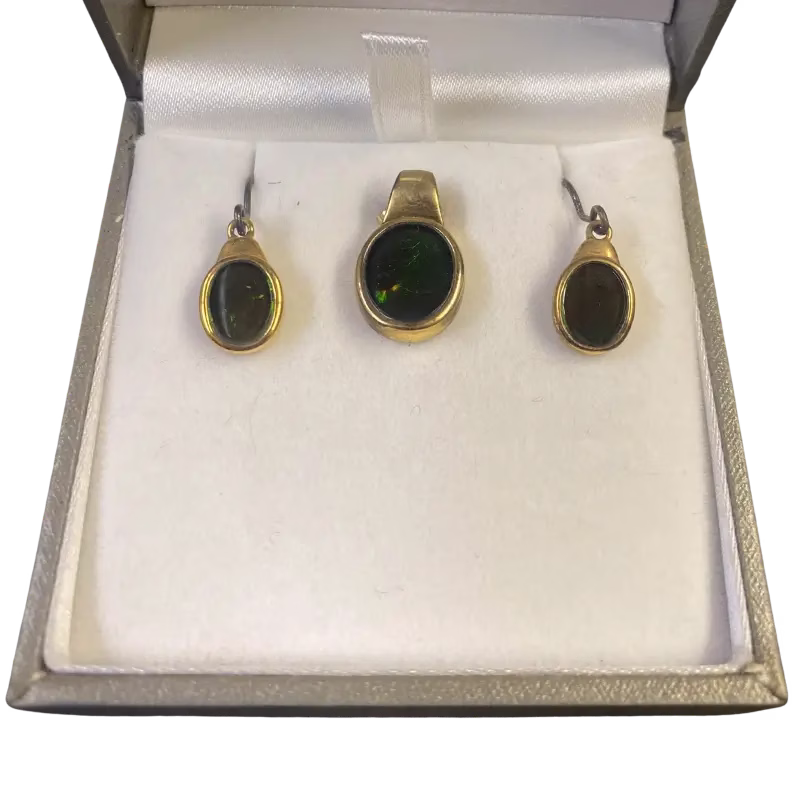Ammolite Pendant and Earrings