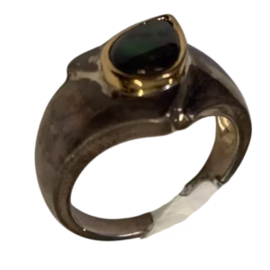 Ammolite Silver Ring