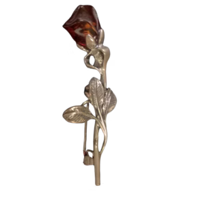 Dark Amber Rose Brooch Pin