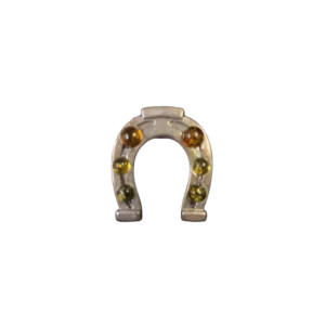 Horseshoe Pendant with Amber Accents
