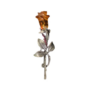 Narrow Amber Rose Brooch