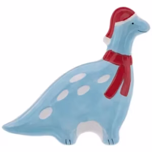 Dinosaur With Santa Hat Plate